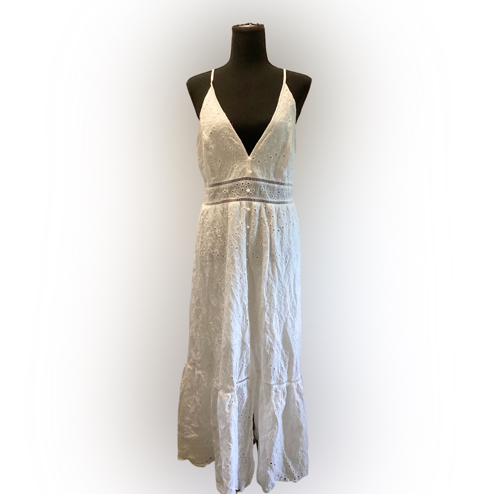 White Bohemian Maxi Dress With Half Slip